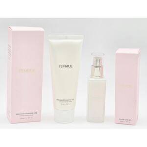 Femmue Brilliant Glo Set- Gentile Gel Cleanser 3.38 oz & Glow Drop 1.01 fl oz